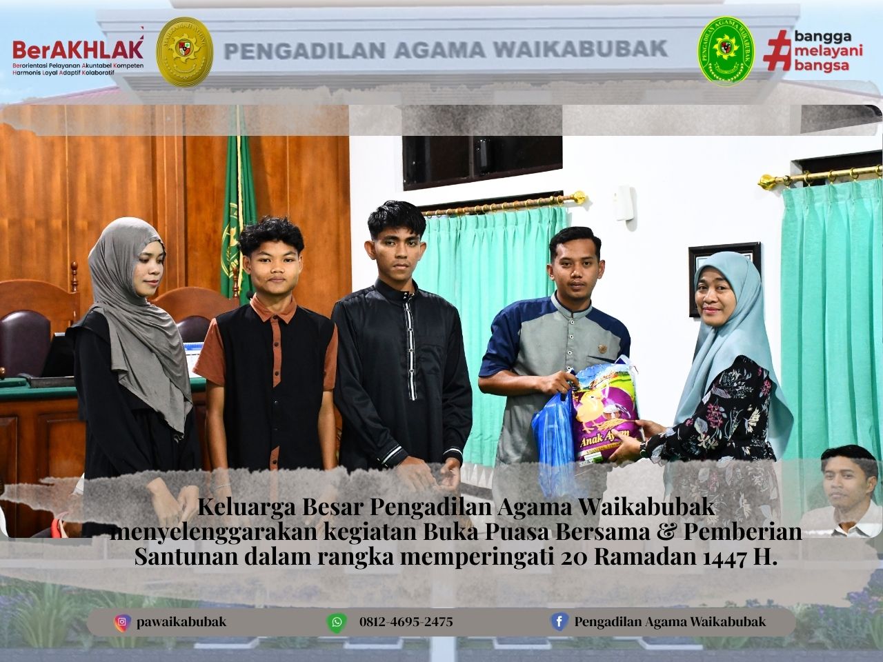 Keluarga Besar PA Waikabubak Gelar Buka Puasa Bersama dan Santunan 20 Ramadan 1447 H