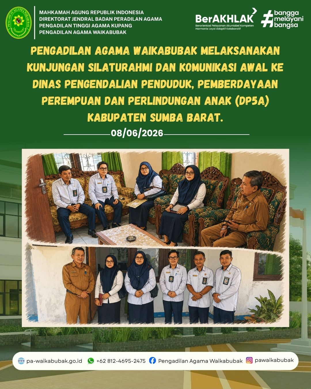 Pengadilan Agama Waikabubak melaksanakan Kunjungan Silaturahmi dan Komunikasi Awal ke Dinas Pengendalian Penduduk, Pemberdayaan Perempuan dan Perlindungan Anak (DP5A) Kabupaten Sumba Barat