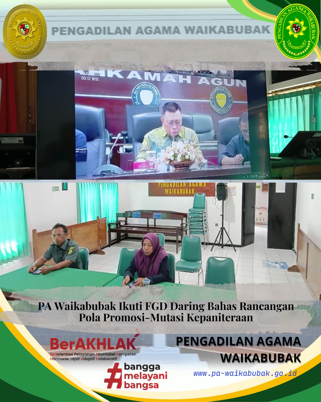 PA Waikabubak Ikuti FGD Daring Bahas Rancangan Pola Promosi-Mutasi Kepaniteraan