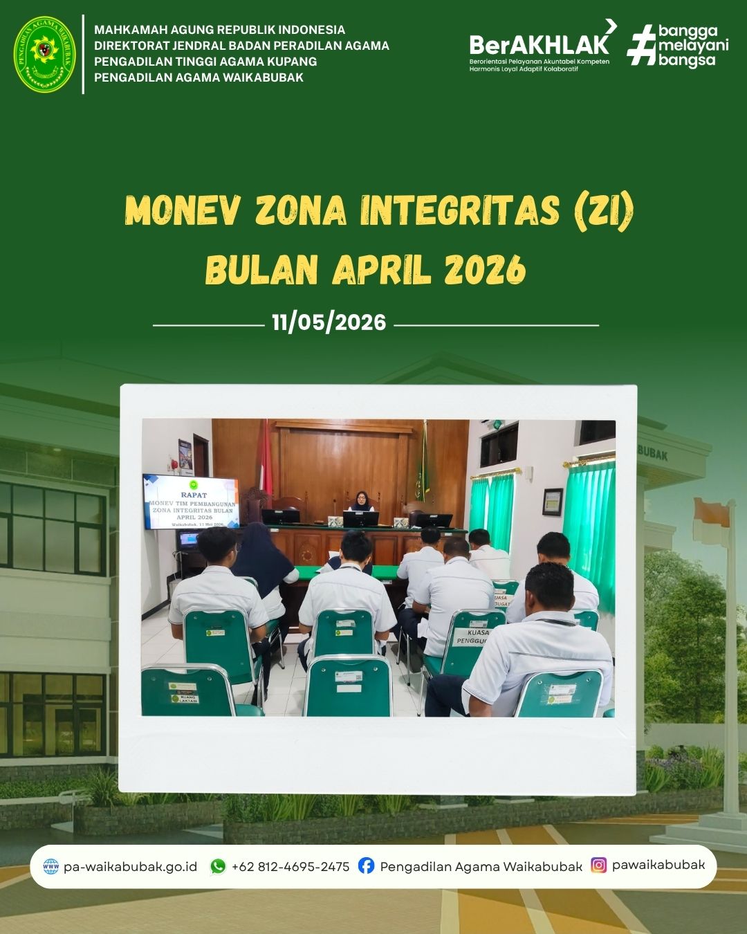 Monev Zona Integritas (ZI) Bulan April 2026