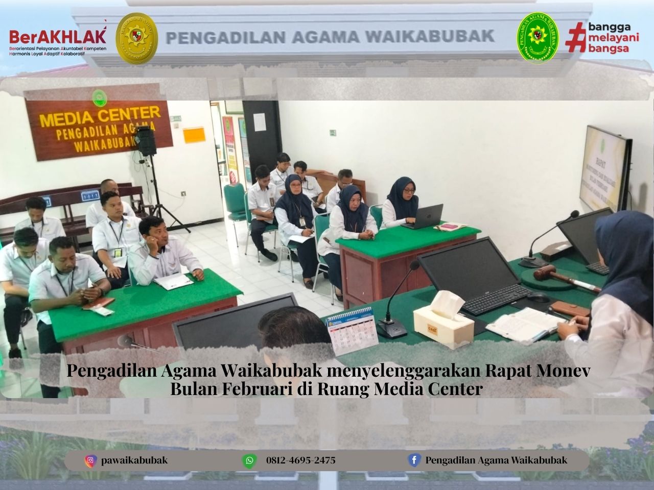 Optimalkan Kinerja, PA Waikabubak Gelar Rapat Monitoring dan Evaluasi Periode Februari 2026