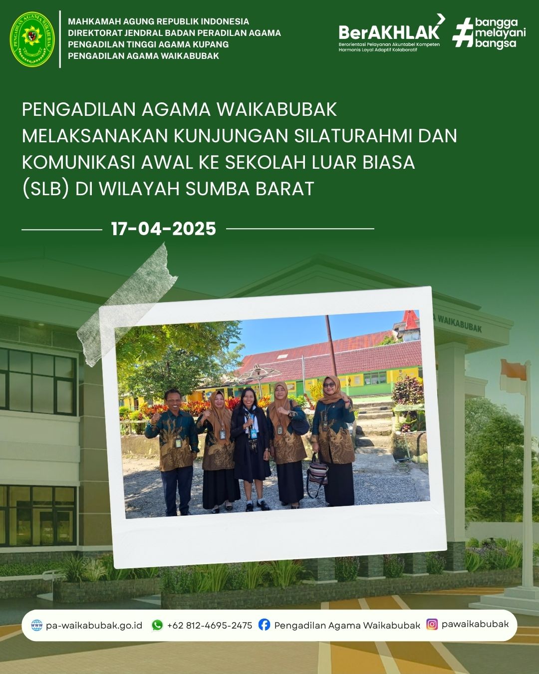 Perkuat Akses Keadilan, PA Waikabubak Jalin Komunikasi Awal dengan SLB Terkait Pelayanan Disabilitas