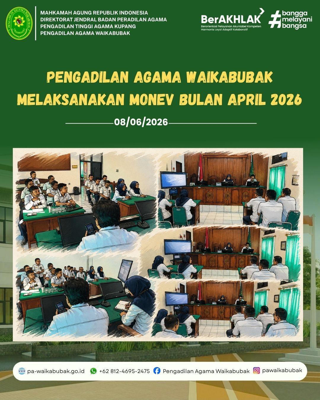 Wujudkan Pelayanan Prima, PA Waikabubak Gelar Rapat Monitoring dan Evaluasi (Monev) Bulan Mei 2026 🏛️📊