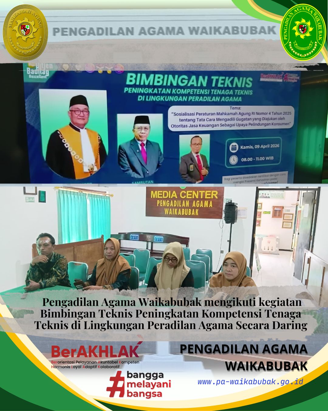 PA Waikabubak Ikuti Bimtek Daring Implementasi Perma Nomor 4 Tahun 2025