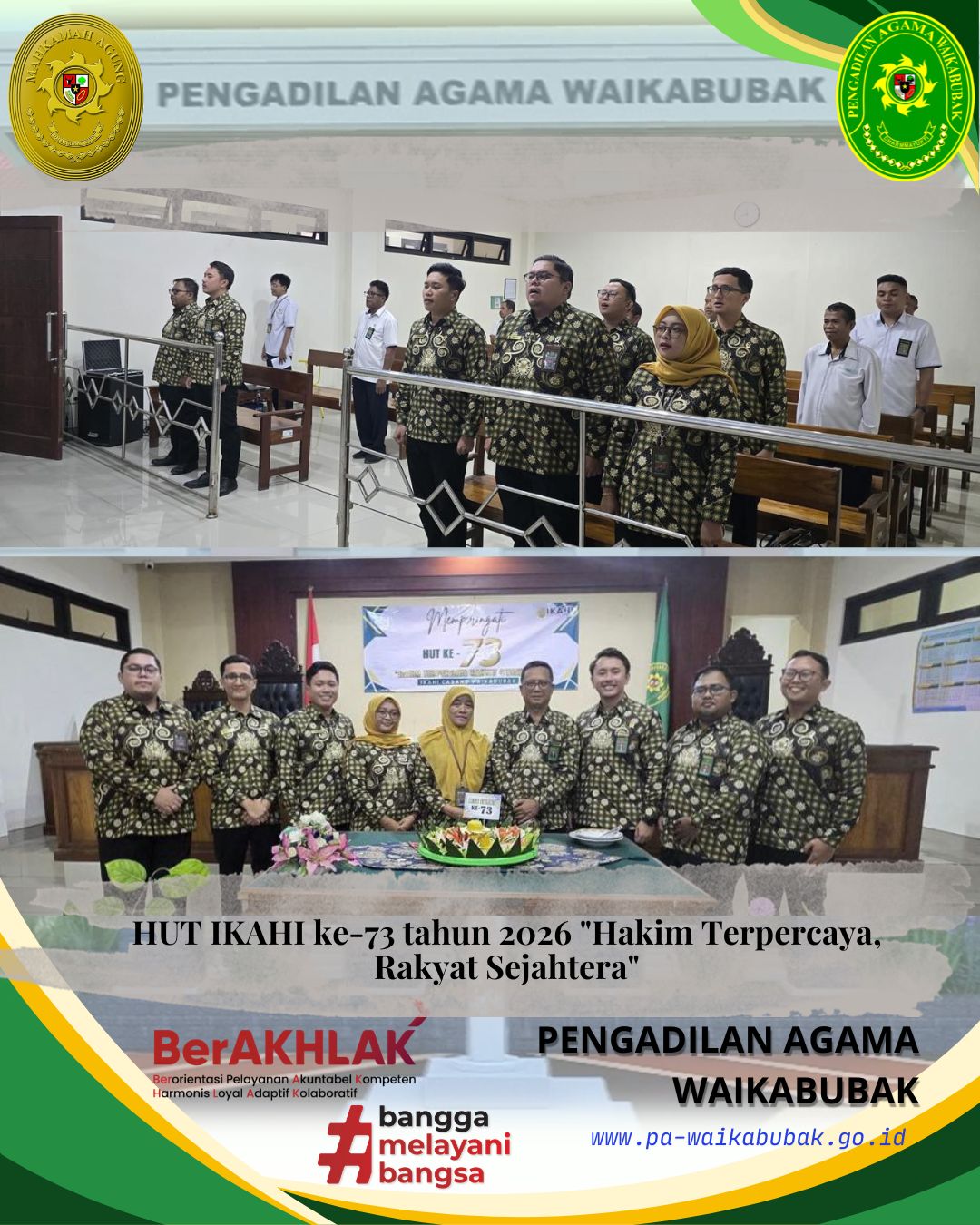 Peringati HUT IKAHI ke-73, Hakim se-Waikabubak Perkuat Sinergi dan Integritas