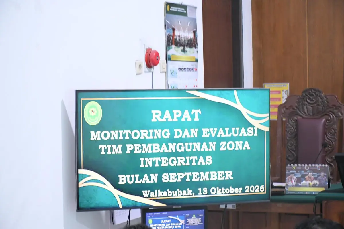 Rapat Monev Pembangunan Zona Integritas Bulan September 2026