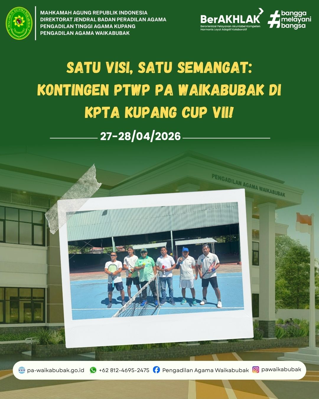 Junjung Tinggi Sportivitas, Kontingen PTWP PA Waikabubak Berlaga di Ajang KPTA Kupang Cup VII