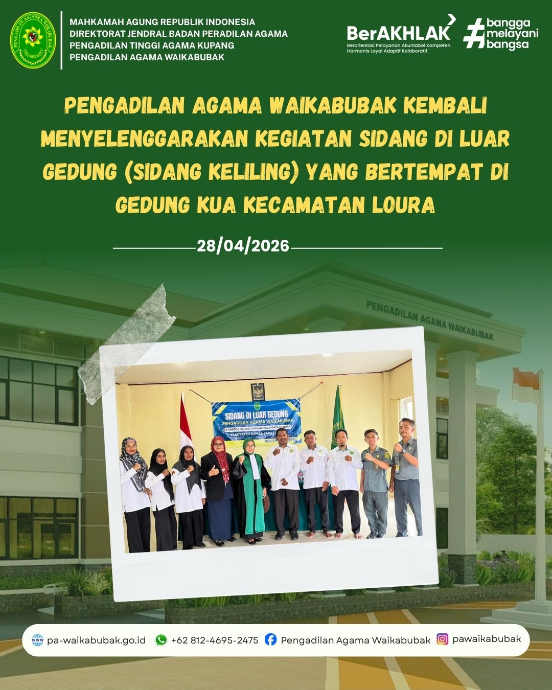 Tingkatkan Aksesibilitas Layanan, PA Waikabubak Gelar Sidang di Luar Gedung di KUA Loura