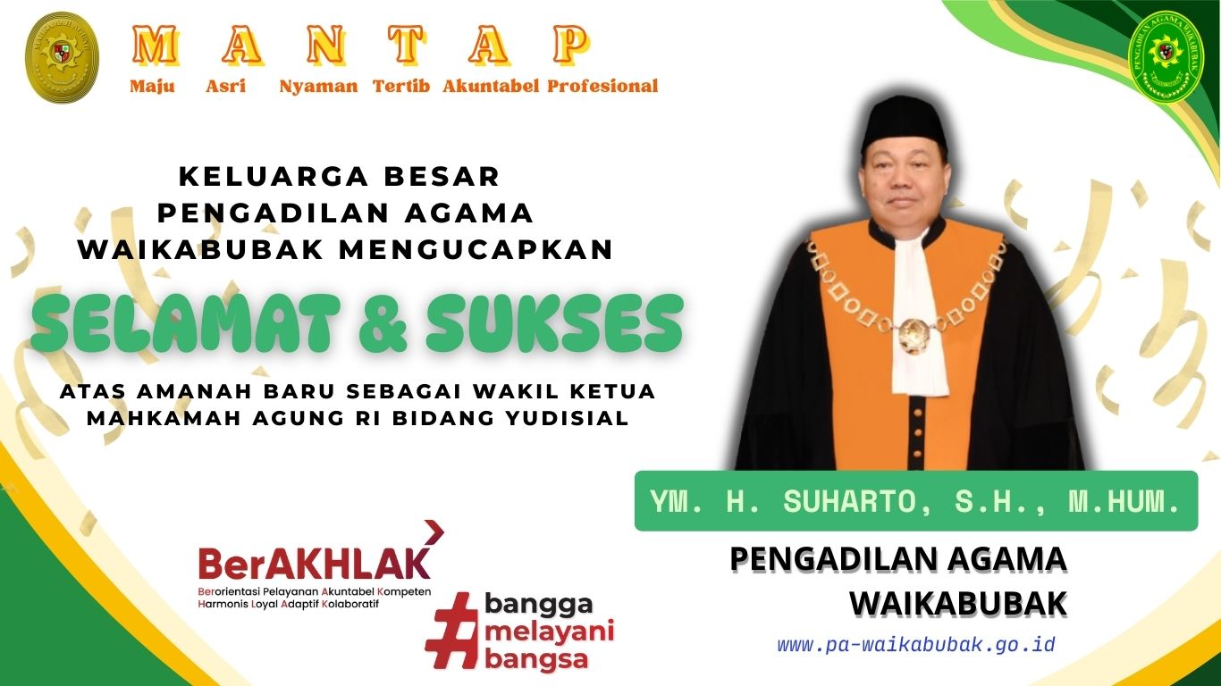 Y.M. H. Suharto, S.H., M.Hum. Dilantik sebagai Wakil Ketua Mahkamah Agung RI Bidang Yudisial